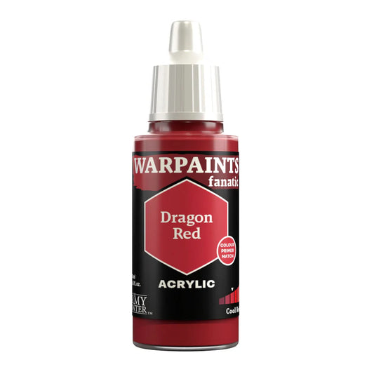 Warpaints Fanatic Dragon Red 18ml acrylic paint bottle with white twist cap, purplish red color.
