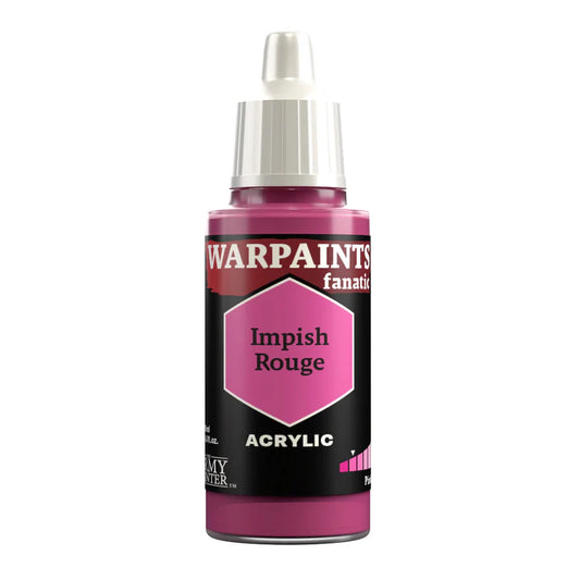 Warpaints Fanatic Impish Rouge 18ml acrylic paint, vivid purplish red, with a pink hexagon label.