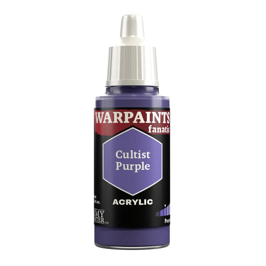 Warpaints Fanatic Cultist Purple 18ml acrylic paint bottle with dropper cap.