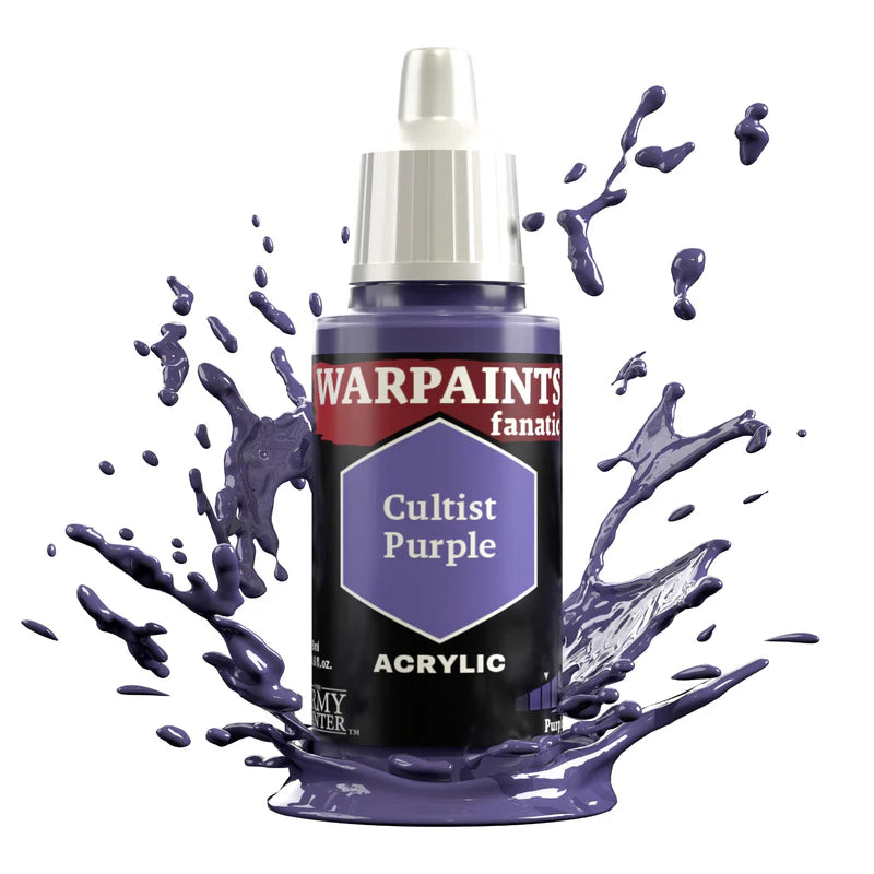 Warpaints Fanatic Cultist Purple 18ml acrylic paint bottle on a white background.