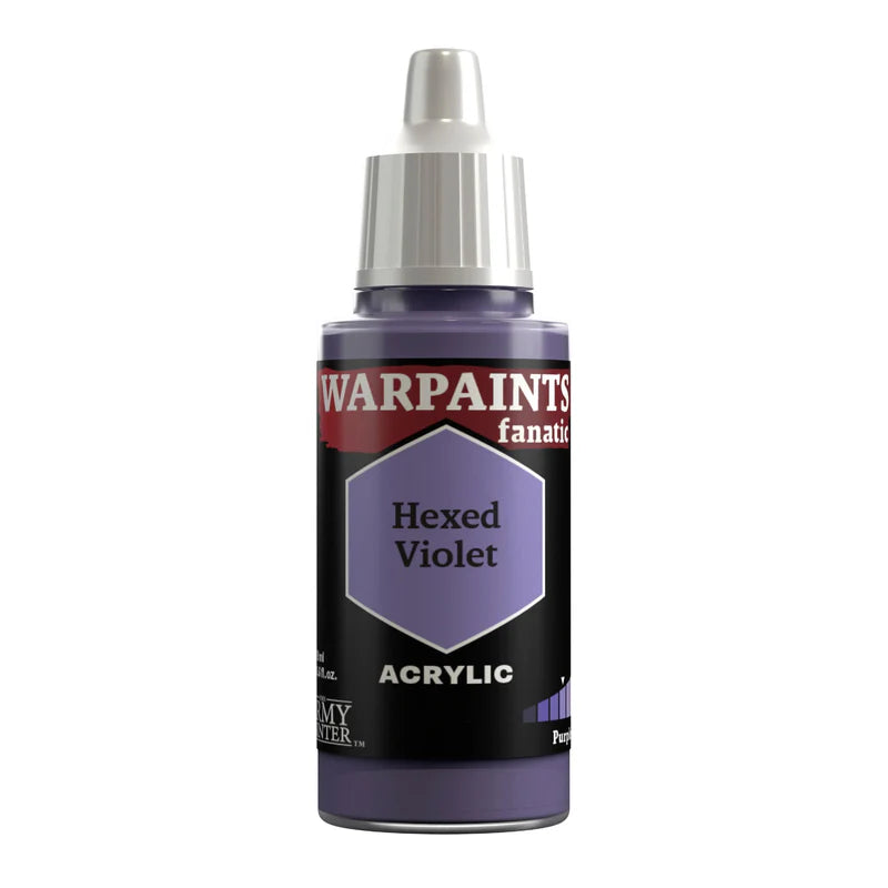 Warpaints Fanatic acrylic paint bottle in Hexed Violet with a purple mid-tone hexagon on the label.