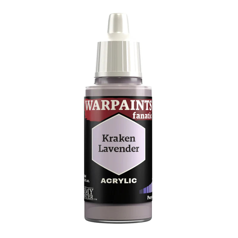 Warpaints Fanatic Kraken Lavender 18ml acrylic dropper bottle with pale violet purple paint.