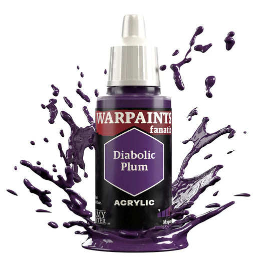 Warpaints Fanatic Diabolic Plum 18ml acrylic paint showing its rich purple color.