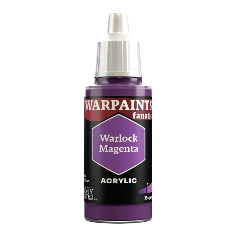 Warpaints Fanatic Warlock Magenta 18ml acrylic paint in a white dropper bottle.