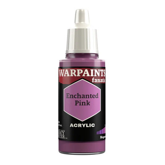 Warpaints Fanatic Enchanted Pink 18ml acrylic paint bottle with dropper cap, magenta shade.