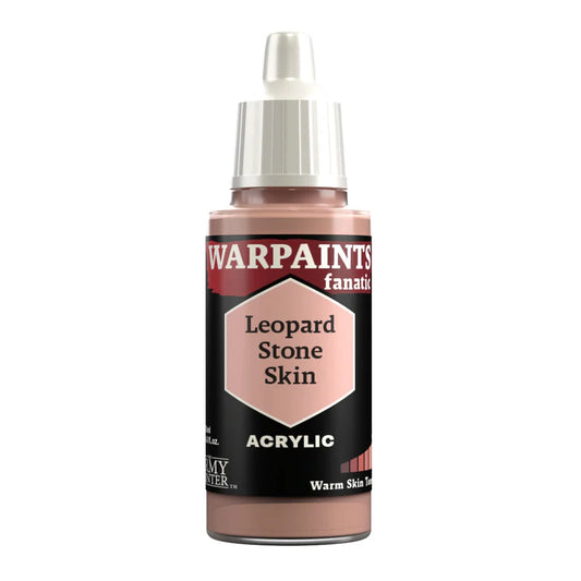 Warpaints Fanatic Leopard Stone Skin 18ml, pale brownish pink acrylic paint for warm skin tones, white dropper cap.