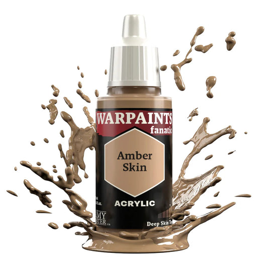 Warpaints Fanatic Amber Skin 18ml bottle with yellowish brown paint around it.