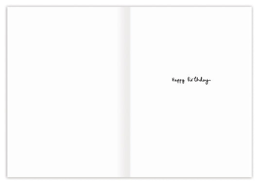 The Starry Night Camping Birthday Card with black script inside, illustrated by Louise Mulgrew; remainder is blank.