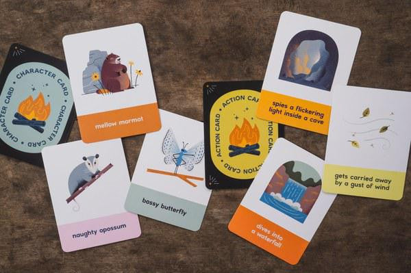 The Campfire Stories Deck - For Kids illustrated cards set for outdoor storytelling.