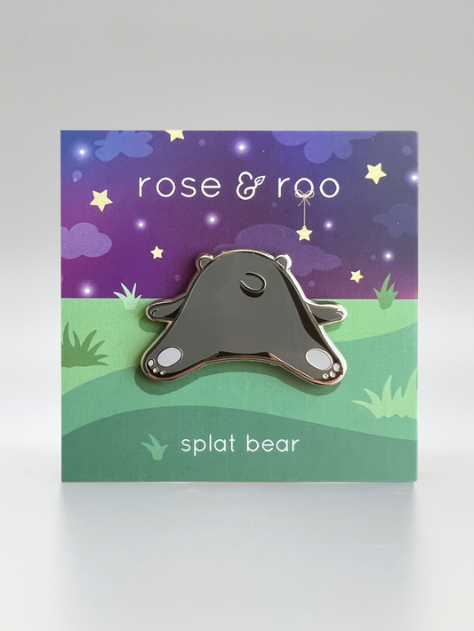Splat Bear enamel pin by rose & roo.