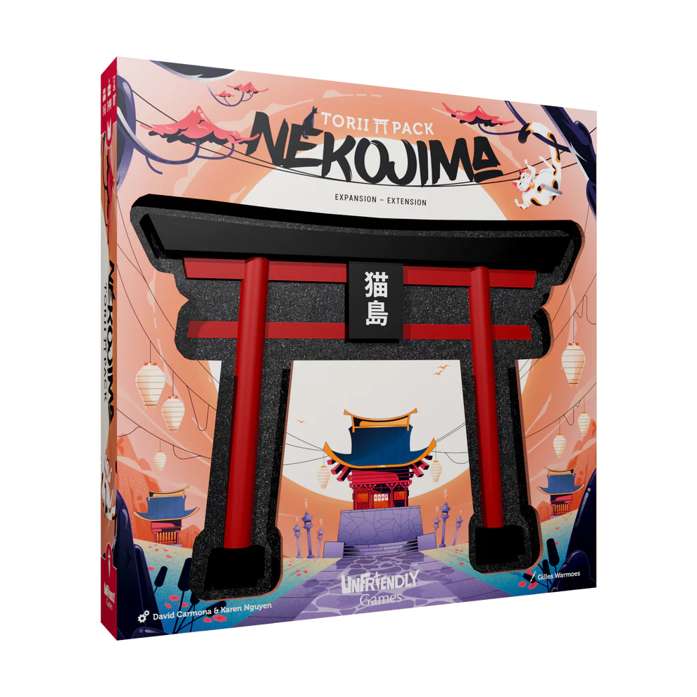 Nekojima Torii Pack featuring a red torii gate, Maneki-neko figure, and Japanese-themed artwork.