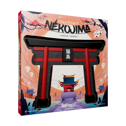 Nekojima Torii Pack featuring a red torii gate, Maneki-neko figure, and Japanese-themed artwork.