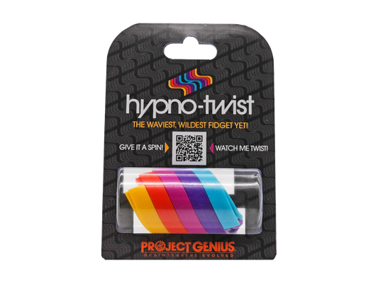 Hypno-Twist Rainbow Fidget by Project Genius with QR code visible on the product label.