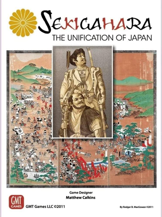 Sekigahara board game box featuring Japanese warriors in battle, referencing Tokugawa Ieyasu’s unification of Japan.