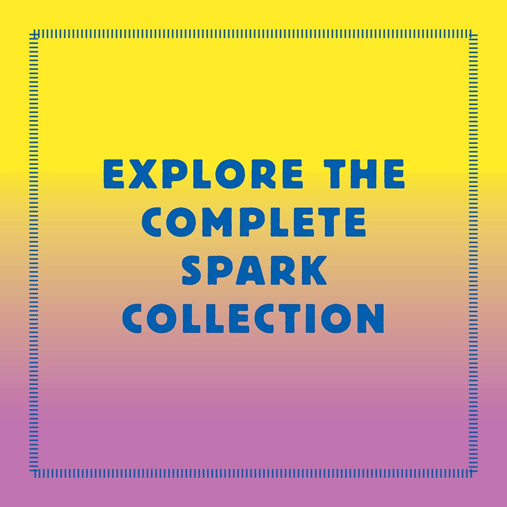 Discover Spark Celebration packaging with yellow-to-purple gradient and dotted border.