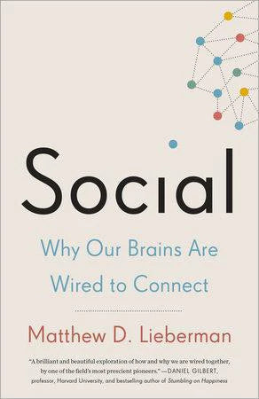 Book cover for Social – Why Our Brains Are Wired to Connect with a neuroscience network graphic.