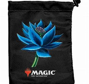 MTG: Black Lotus Treasure Nest black drawstring pouch with Black Lotus card art and MTG logo.