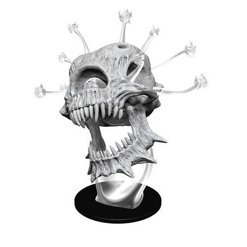 D&D: NMU Death Tyrant W15 gray plastic skull figure with eyestalks, sharp teeth, and a stand.