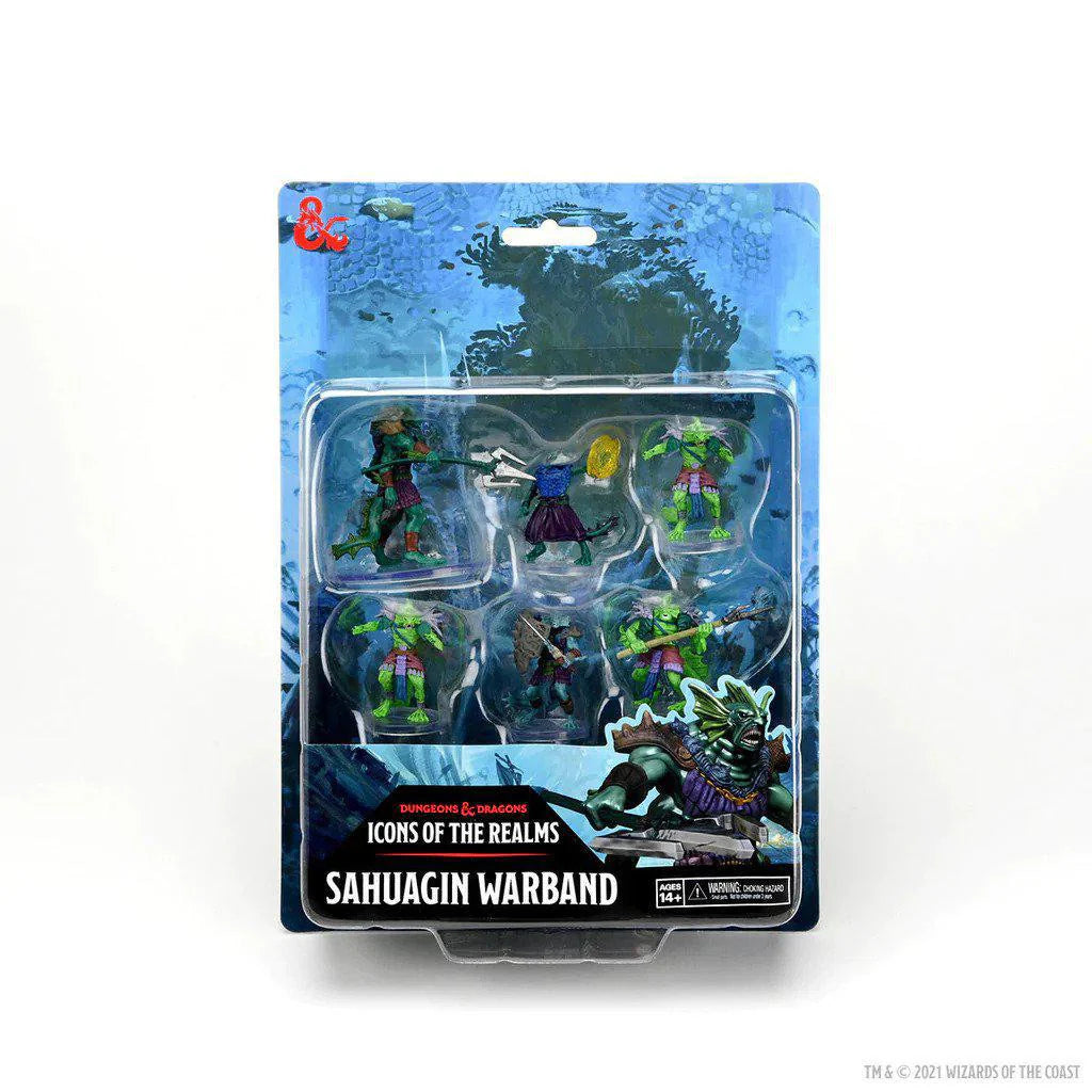 Set of six D&D: IR Sahuagin Warband miniatures.
