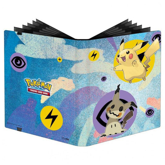 Pokémon 9-pocket binder featuring Pikachu and Mimikyu.