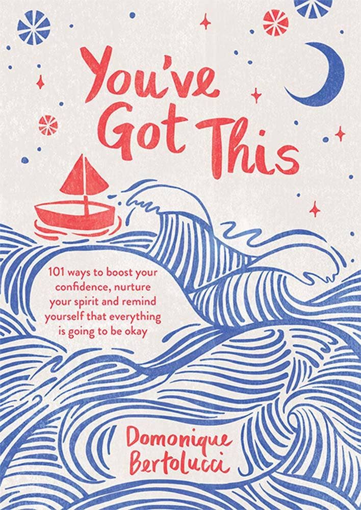 Youve Got This by Domonique Bertolucci book cover with waves, red sailboat, moon, and stars.