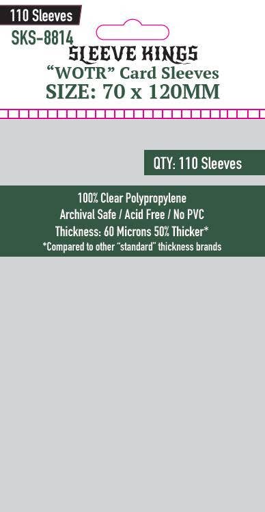 Sleeve Kings WOTR 70x120mm clear card sleeves, pack of 110, acid-free, 60 microns, SKS-8814.
