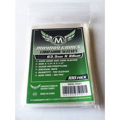 Card Game Sleeves pack, 63.5 x 88 mm, 100 sleeves, green packaging.