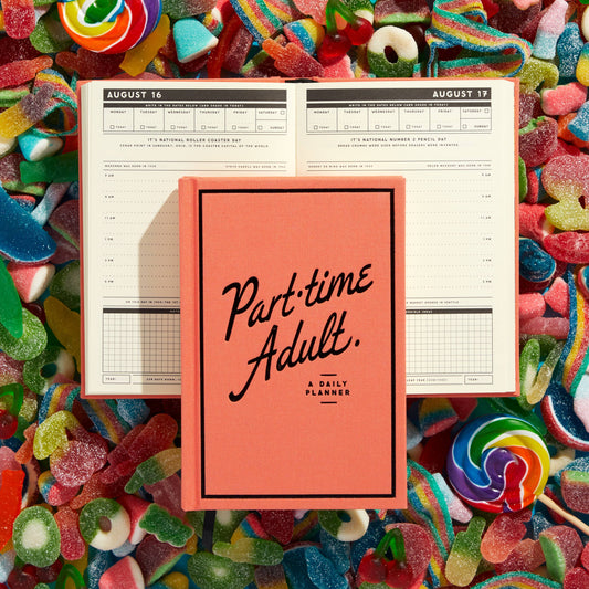 Brass Monkey Part-Time Adult Undated Daily Planner open to August 16-17.