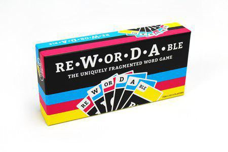 Rewordable Card Game box with cards shown on the front.