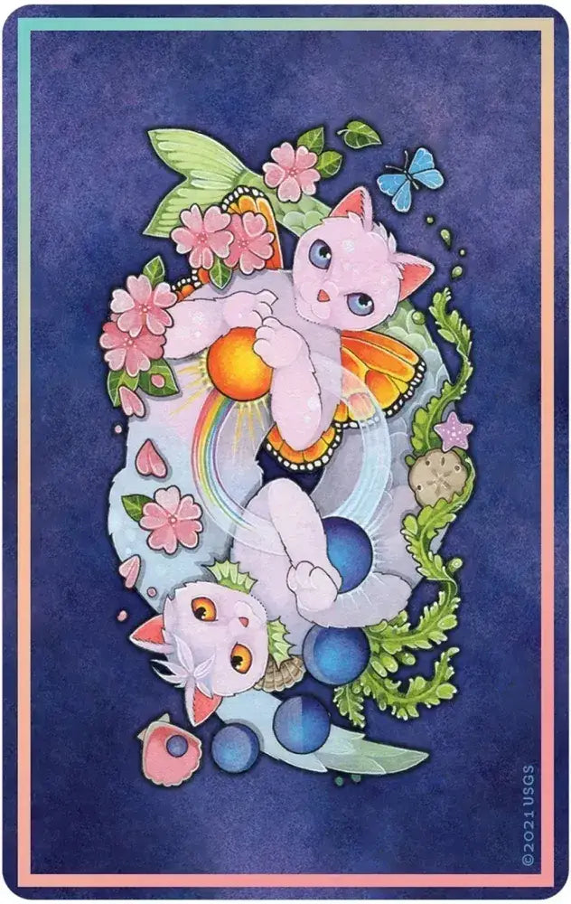Affirmations of the Fairy Cats Deck and Book Set with two fairy cats on a blue cover.