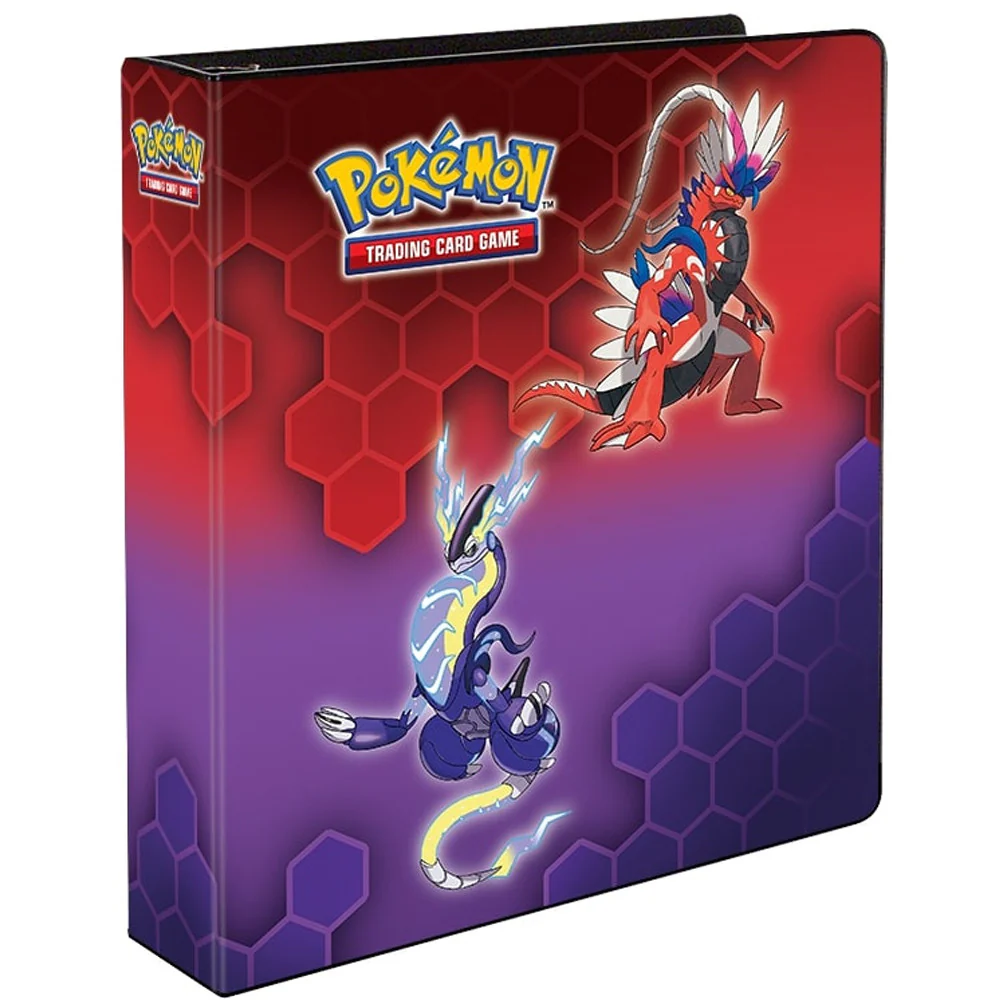 Pokemon Kor and Mir 2 album binder with hexagon pattern and Pokémon TCG logo.