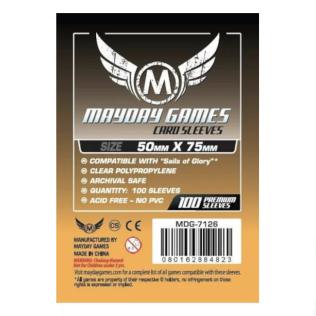Clear acid-free card sleeves, 50MM x 75MM, archival safe, pack of 100.