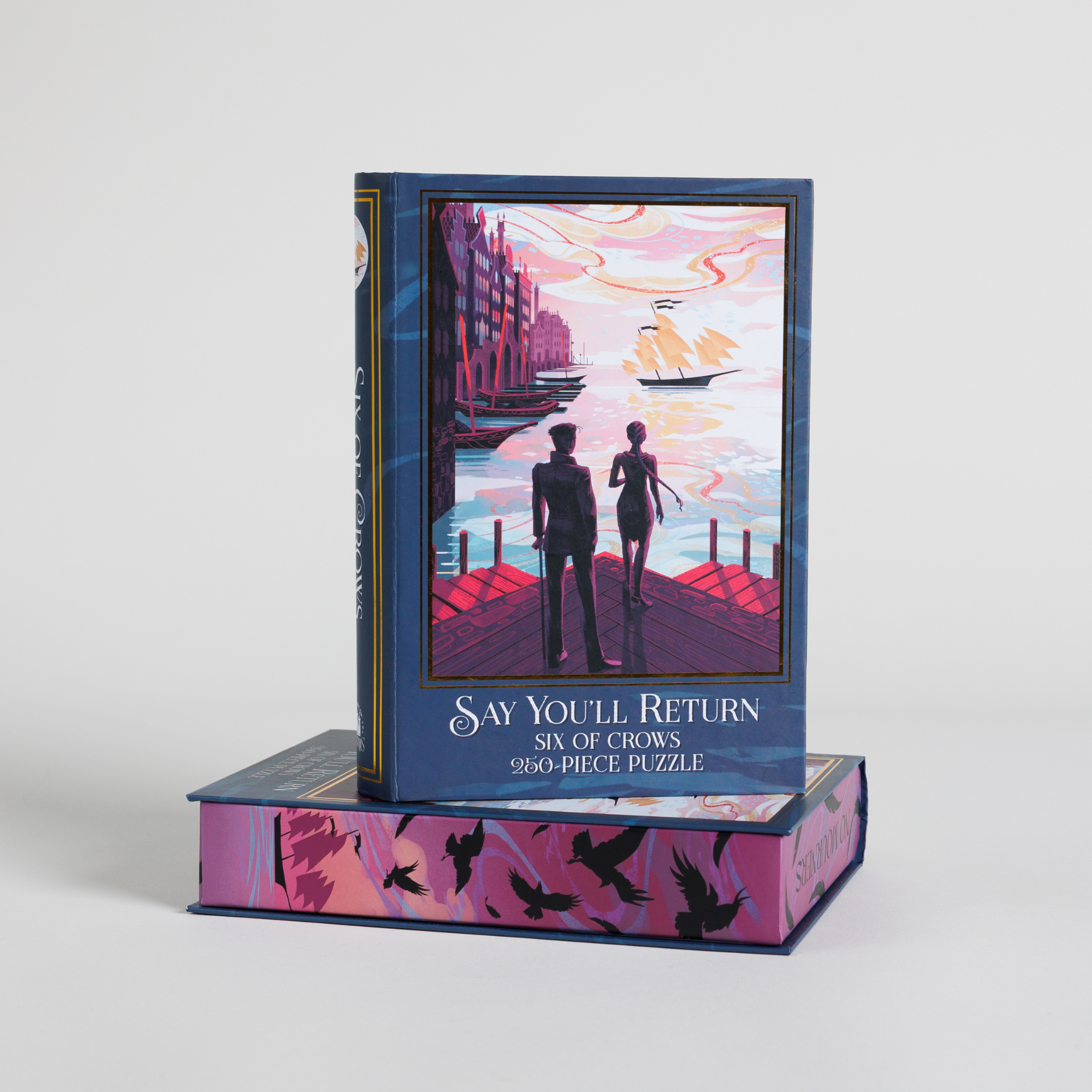 Say You’ll Return Keepsake Puzzle, Six of Crows edition, 960 pieces, waterfront scene with two silhouetted figures.