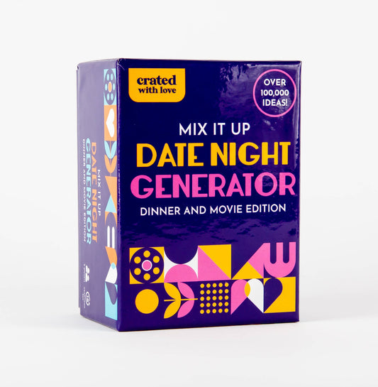 Purple box labeled Mix It Up Date Night Generator.