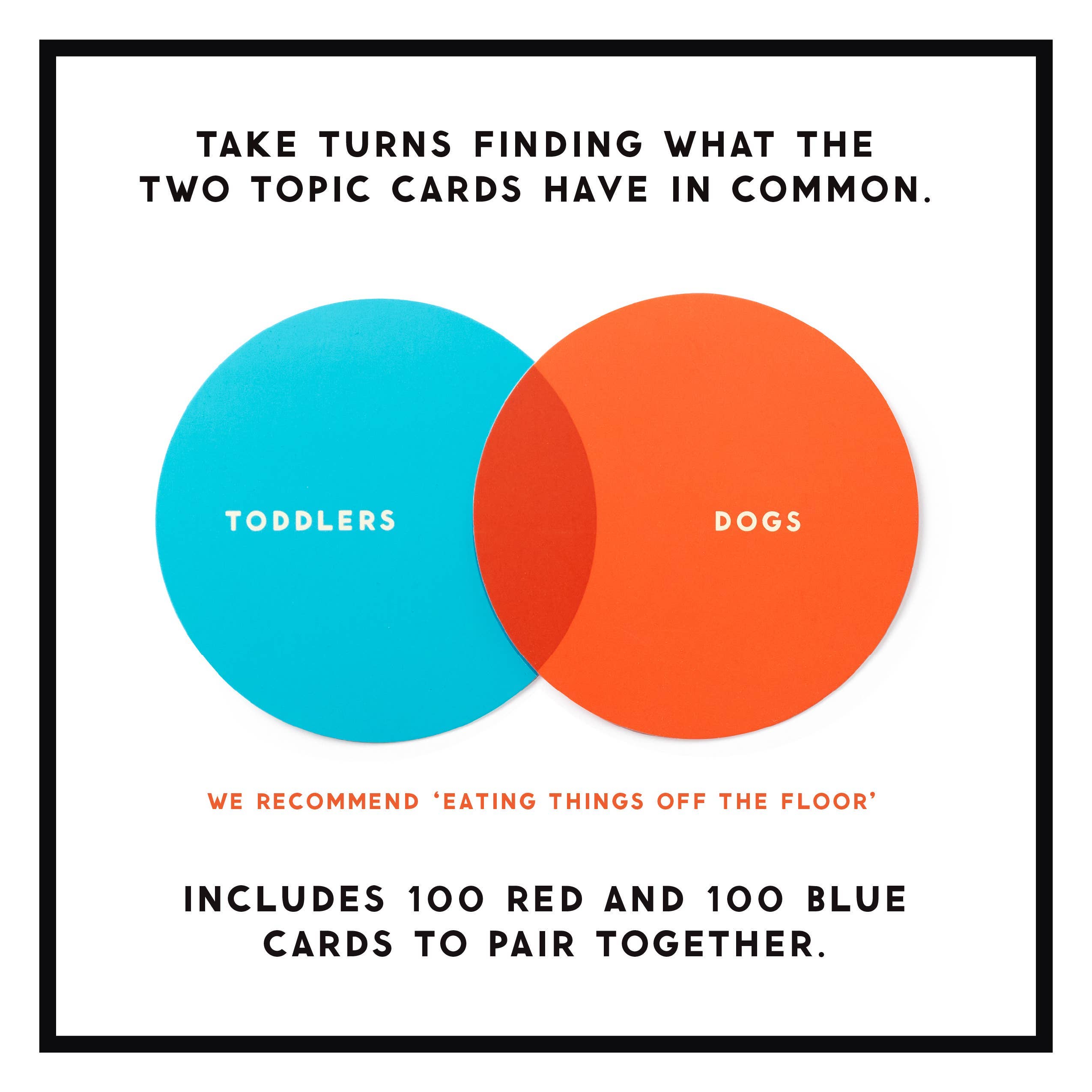 Brass Monkey Ive Venn Thinking strategic card game featuring similarities between toddlers and dogs.