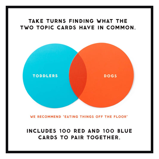 Ive Venn Thinking party game with card reading Toddlers and Dogs both love eating off the floor, instructions included.