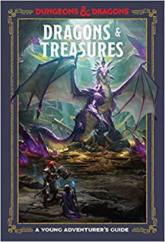 Dungeons & Dragons: Dragons & Treasures - A Young Adventurers Guide book with a purple dragon on the cover.