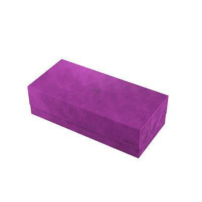 Purple suede Dungeon 1100+ Convertible rectangular deck box for card storage.