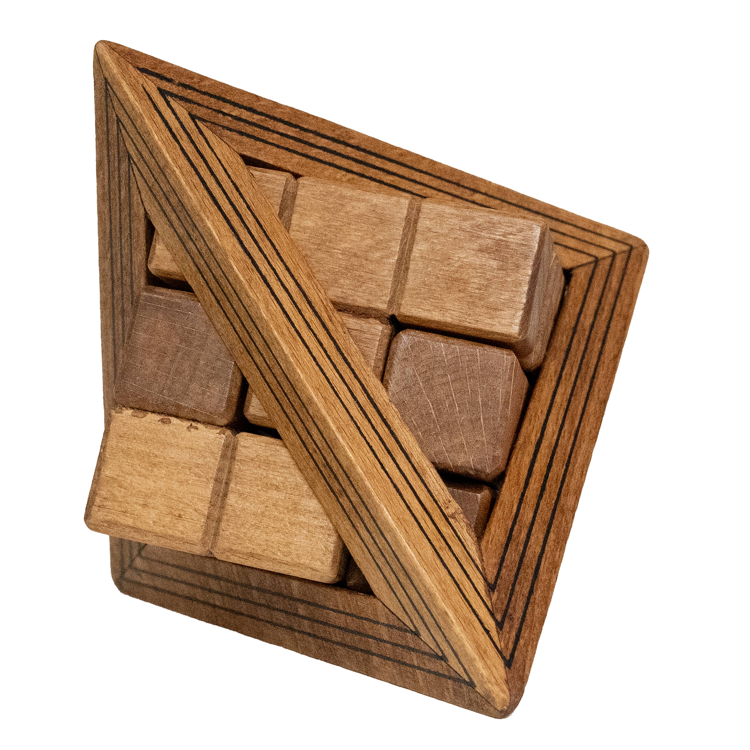 True Genius Egyptian Triglyph Puzzle wooden brainteaser.