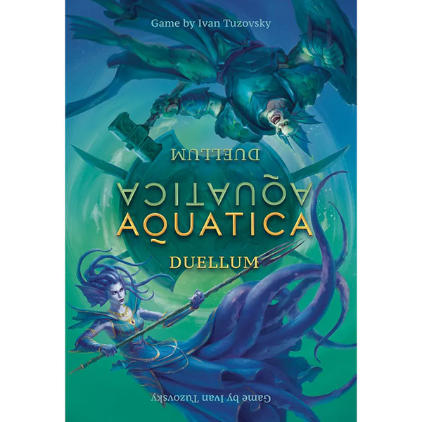 Aquatica Duellum board game box featuring two underwater characters dueling.