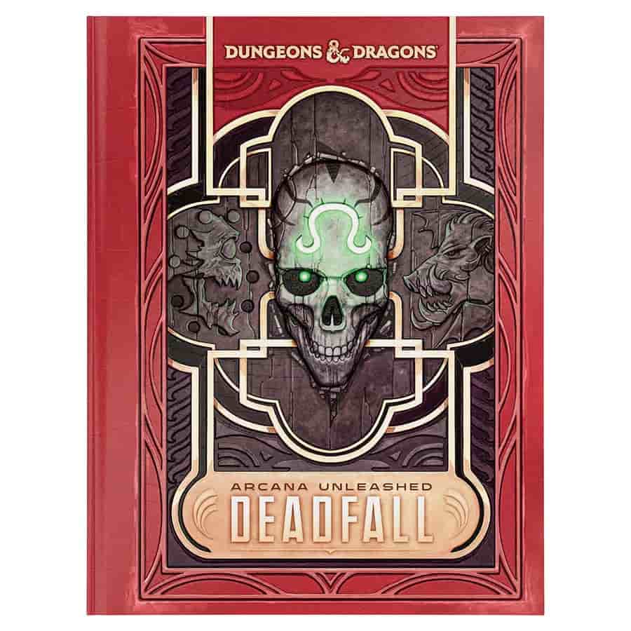 Arcana Unleashed - Deadfall, Alternate Cover, D&D 2024 adventure featuring a glowing green skull on the cover.