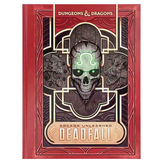 Arcana Unleashed - Deadfall, Alternate Cover, D&D 2024 adventure featuring a glowing green skull on the cover.