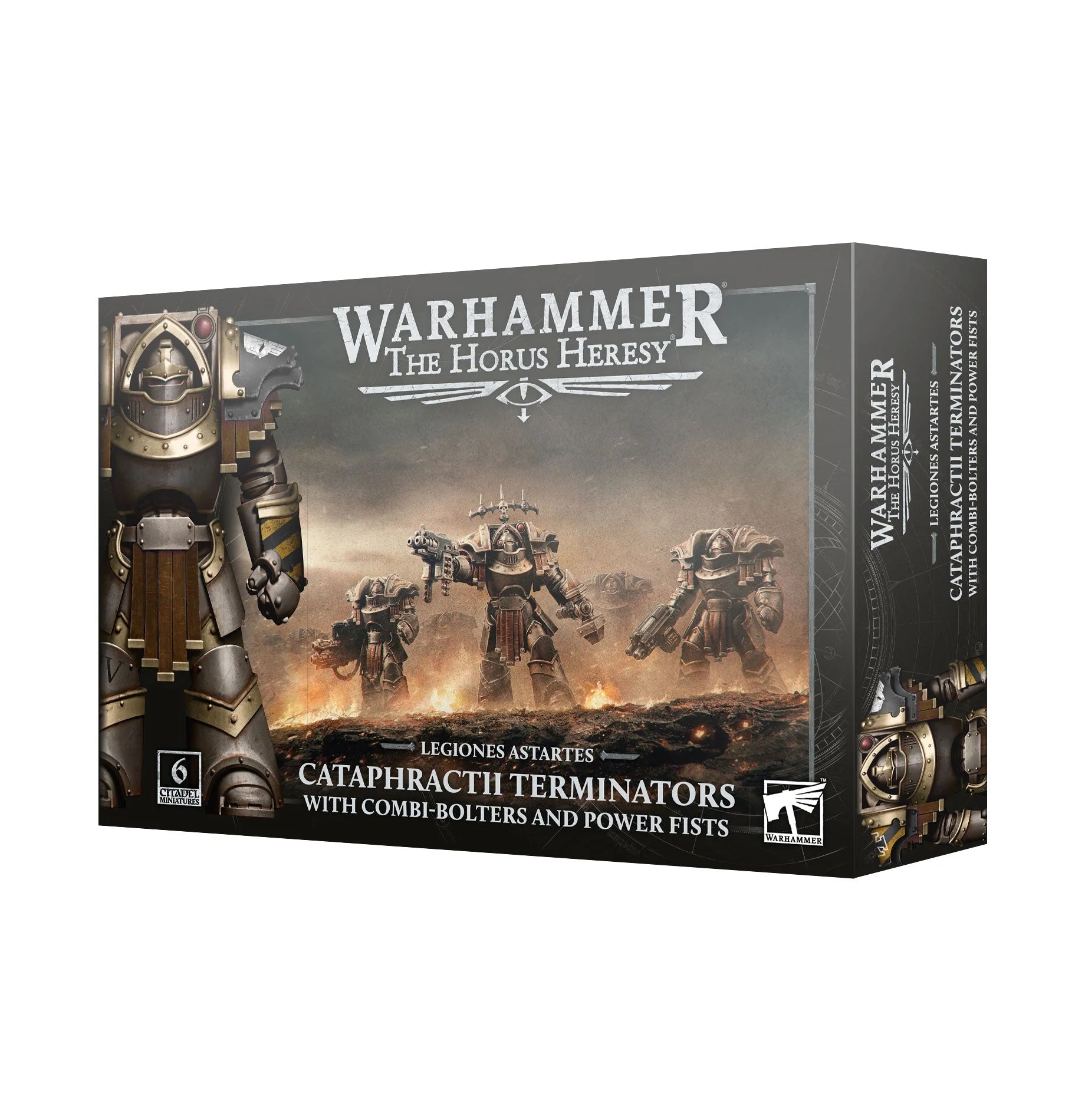 Horus Heresy Legions Astartes Cataphractii Terminators with Power Fists box packaging.