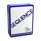 Sequence Travel Tin, blue and white box with title and player numbers visible.