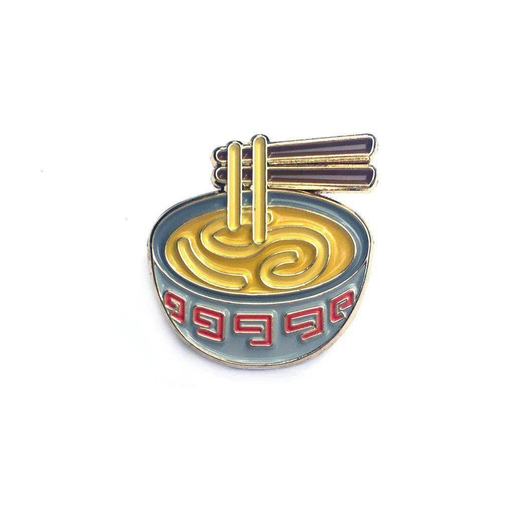 Kolorspun Pins Ramen Emoji enamel pin in gold metal, standard variant.