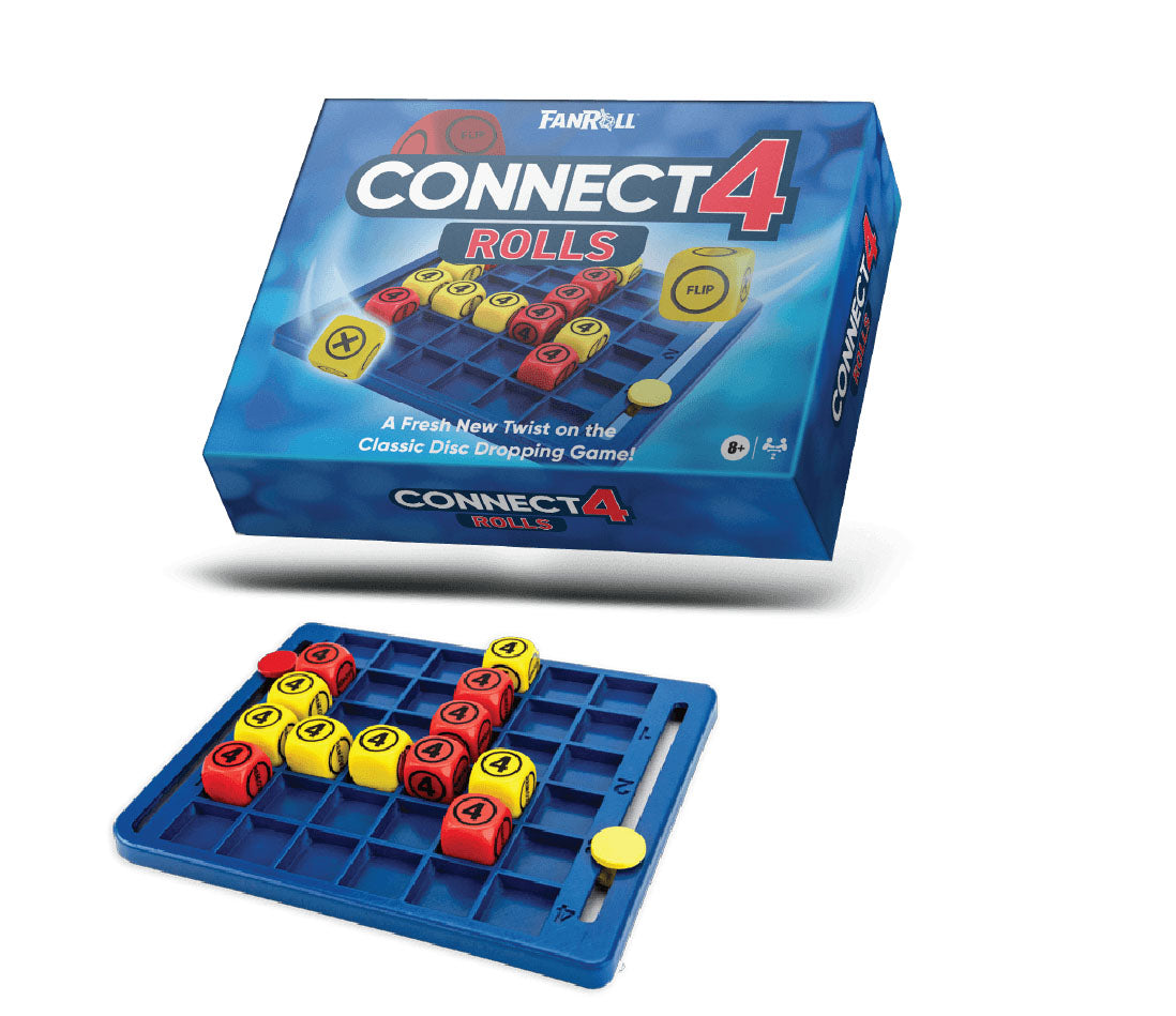 Connect 4 Rolls game combining Connect 4 with dice-rolling elements.