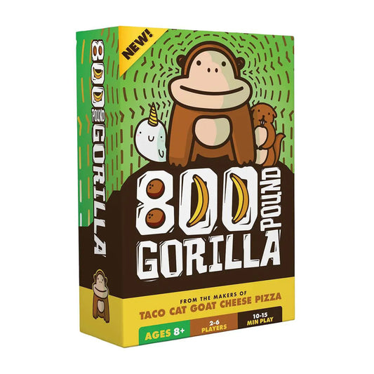 800 Pound Gorilla game box; ages 8+, 2-6 players, 10–15 min playtime displayed on packaging.
