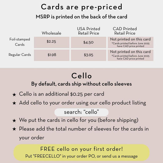 My Dear Friend Hedgehog Friendship Card pricing and cello sleeve options with instructions for adding a sleeve to order.