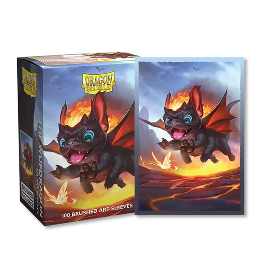 Dragon Shield Burnbug card sleeves and box featuring the Burnbug dragon design.
