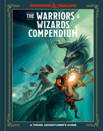 The Warriors & Wizards Compendium (Dungeons & Dragons) character guide featuring underwater adventurers battling a dragon.